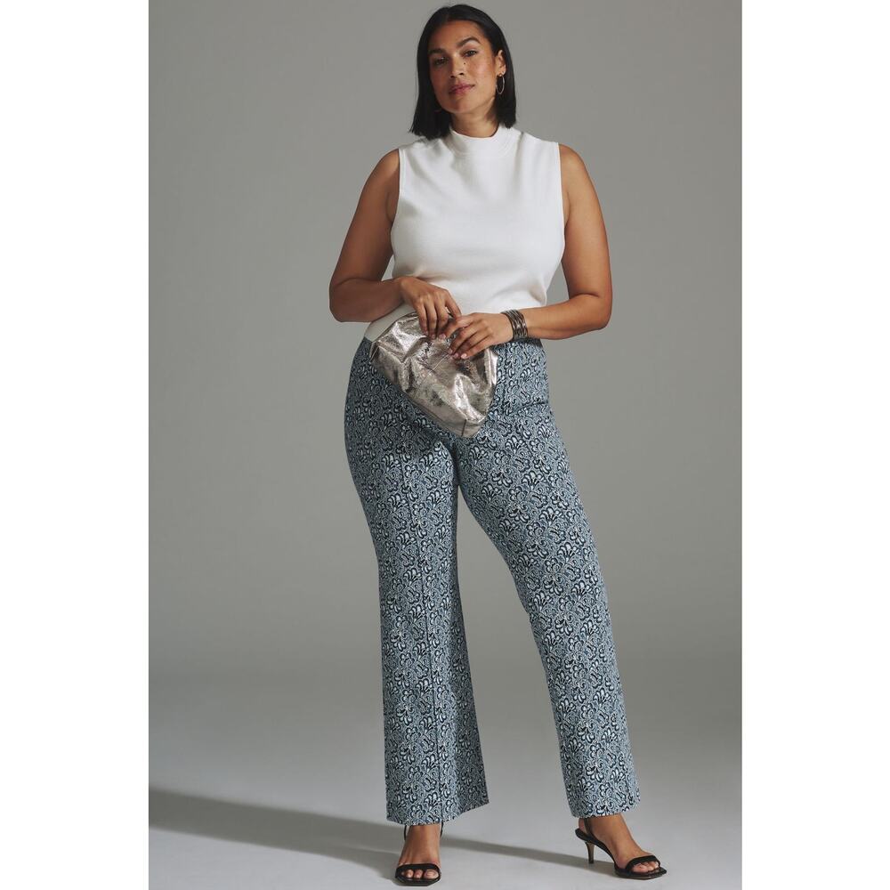 Anthropologie X Maeve The Margot Kick-Flare Pull On Pants Navy  Size XL
